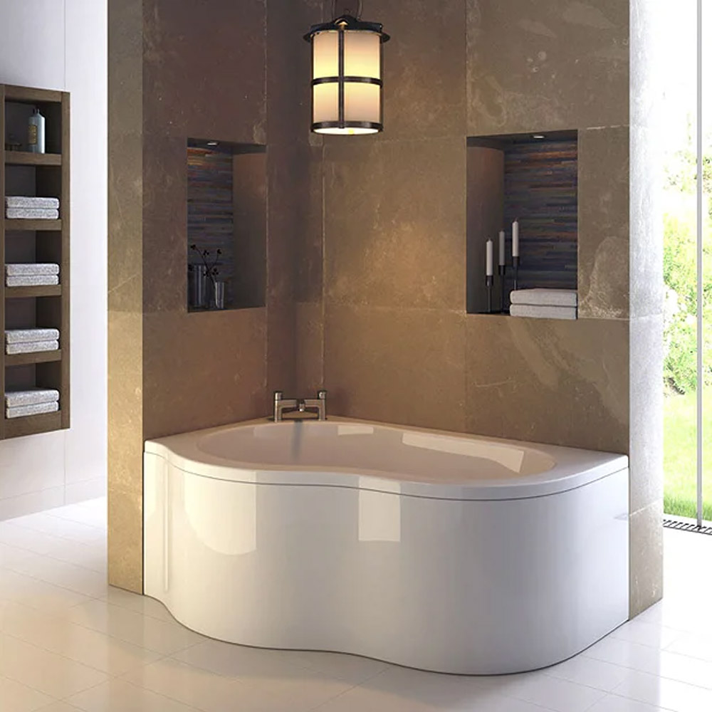 Corner Whirl Bath. Whirlpool Bathroom Suite