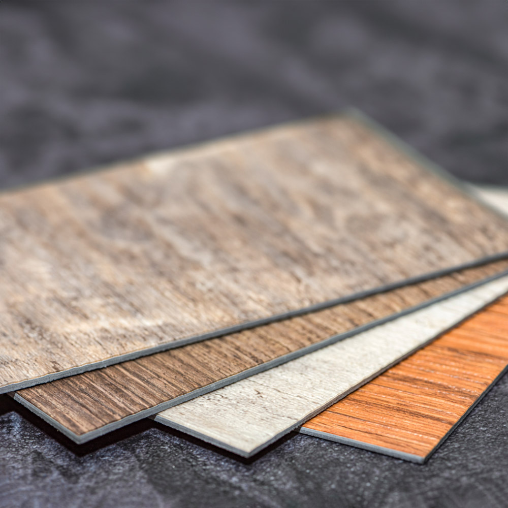 Vinyl flooring samples. Choosing Bathroom materials