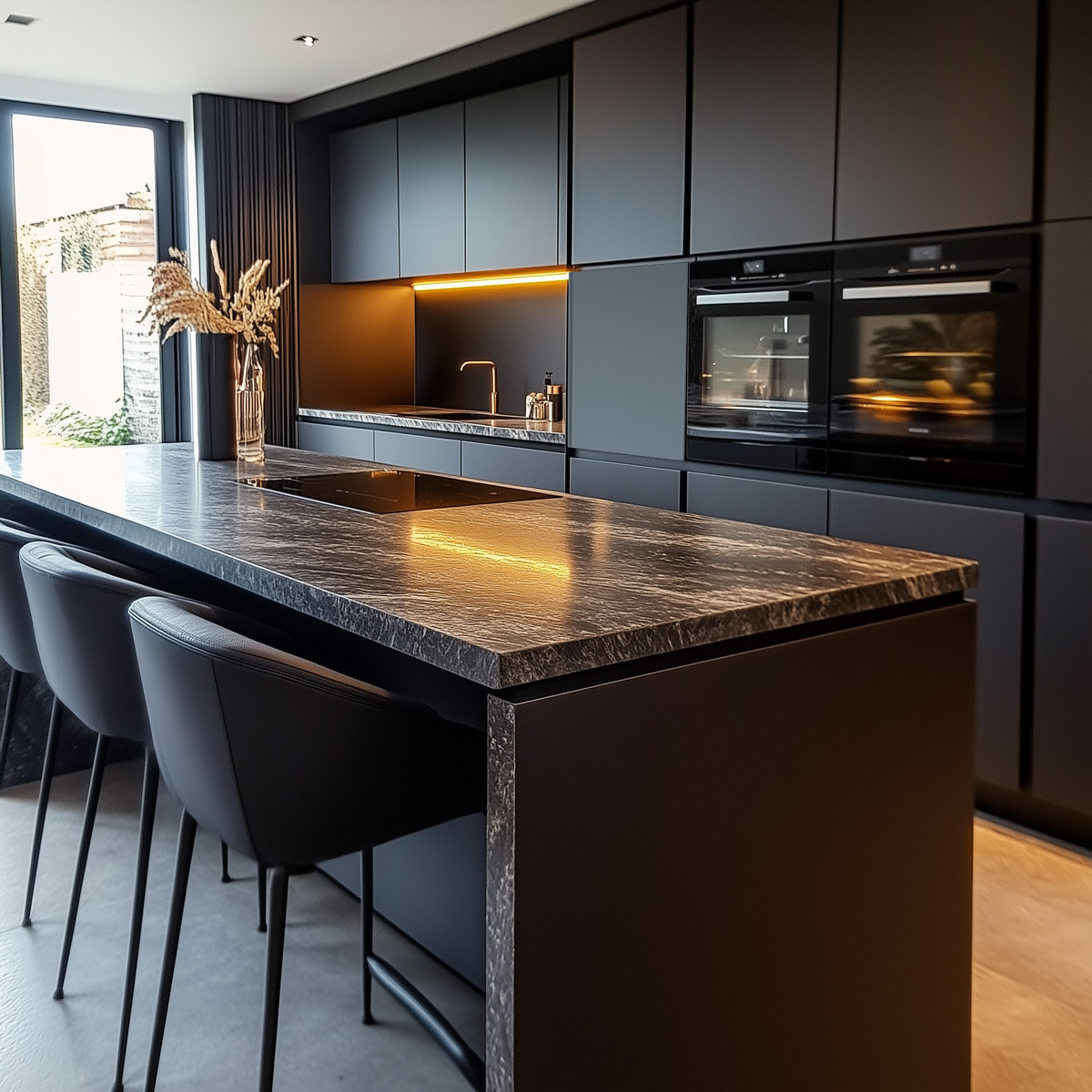 Modern kitchen with graniste worktop