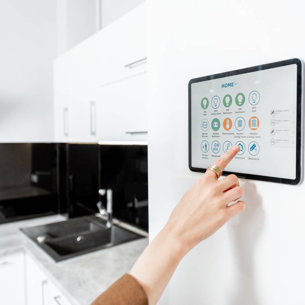 Smart hub in kitchen. Choosing Bathroom materials