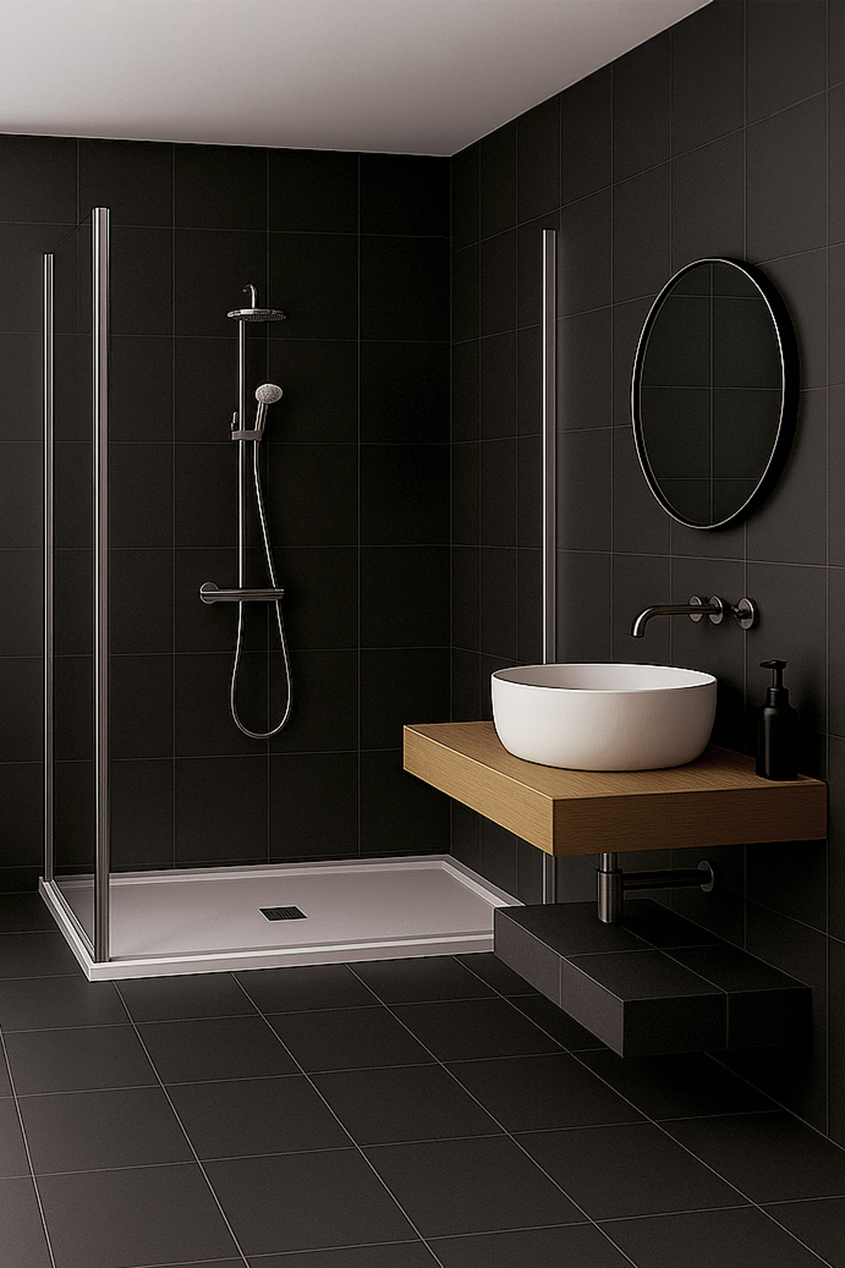 Centrally-Positioned-Shower-With-Floating-Vanity-
