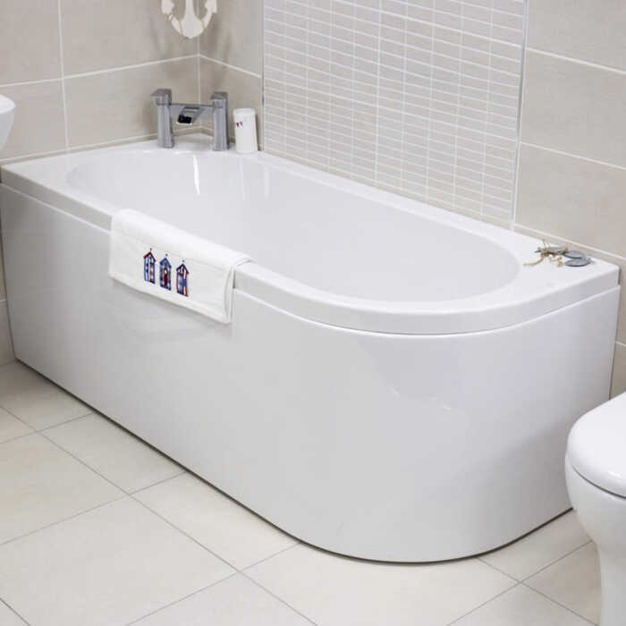 Left Hand Double Ended Super Strong Bath inc Bath Panel 1650x725mm