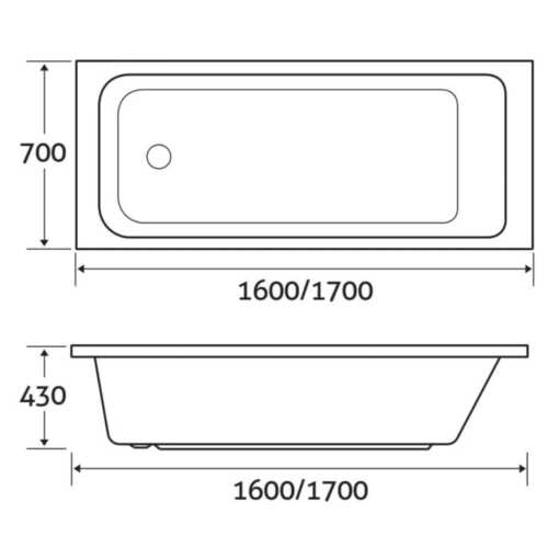 Super-Strong Acrylic reinforced straight Bath is a modern take on the traditional square single ended bath