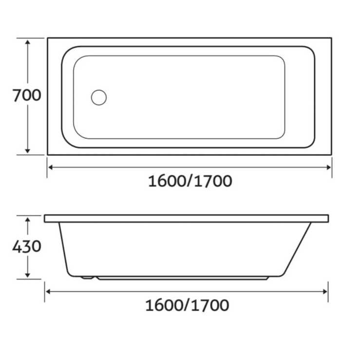 Super-Strong Acrylic reinforced straight Bath is a modern take on the traditional square single ended bath
