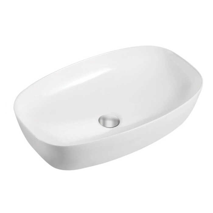 White Curved Countertop Basin