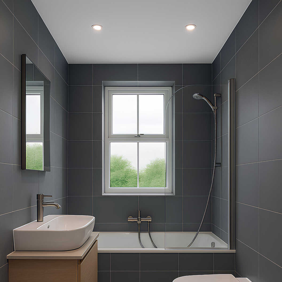 narrow-bathroom-bath-end-frontof-window UK narrow bathroom layout with bath under window