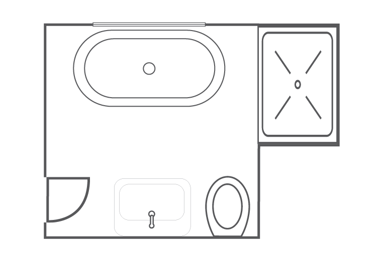 L-Shaped bathroom layouts