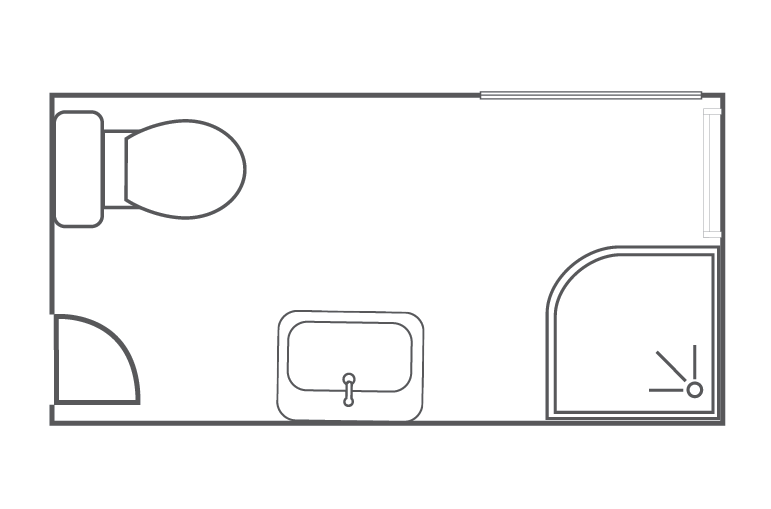 Narrow bathroom layouts design