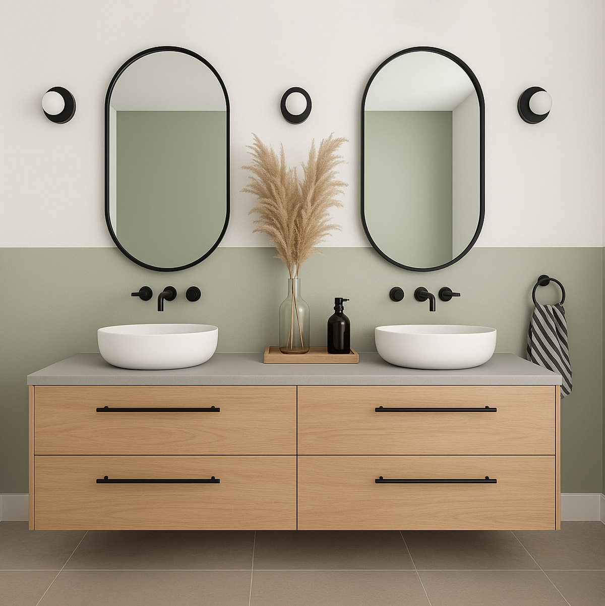 bathroom-Symmetry-layouts Symmetry in square bathroom layouts