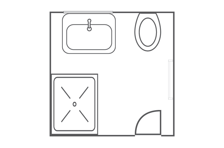 Square bathroom layout design
