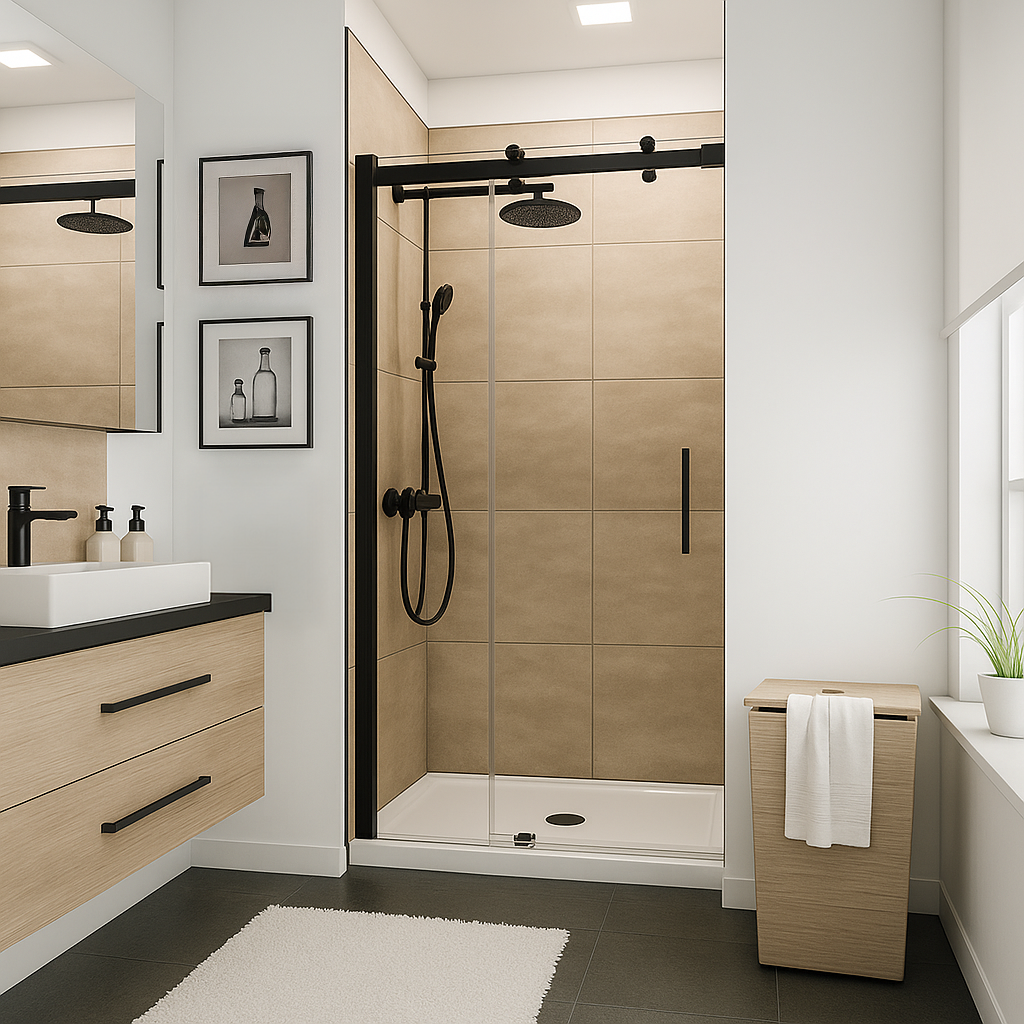 bathroom_shower-slidingdoor bathroom with sliding shower door